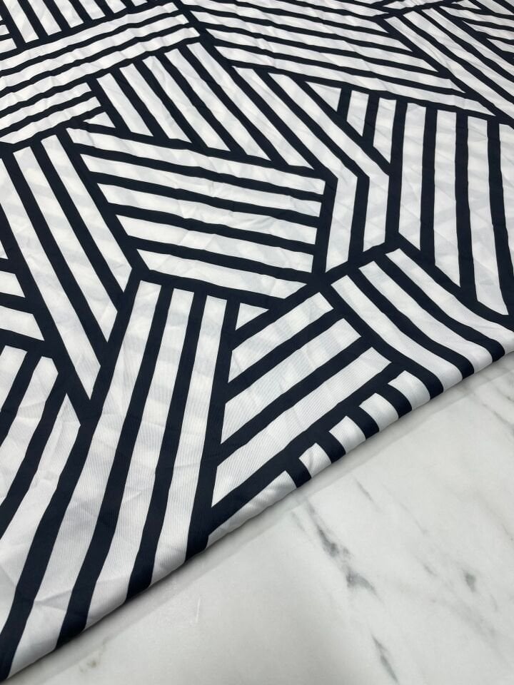 Çizgili Desen Elbiselik Gömleklik Tivil Saten Kumaş