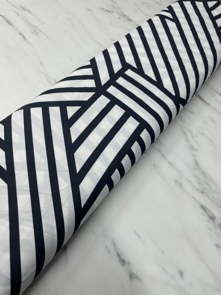 Çizgili Desen Elbiselik Gömleklik Tivil Saten Kumaş