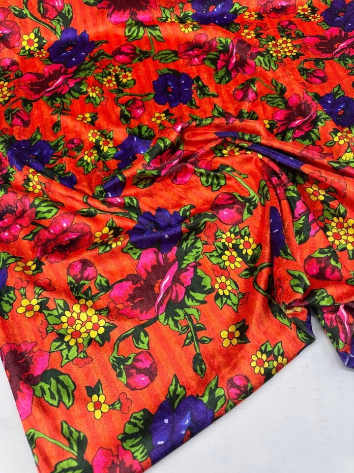 Türkmen Desen İnce Kadife Elbise Etek Gömlek Şalvar