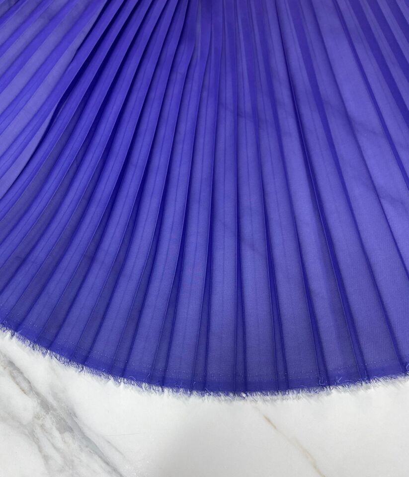 Mavi Siyah Degrede Ebiselik Eteklik Pilise Şifon Kumaş