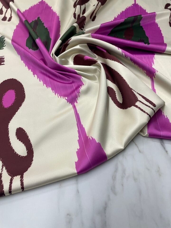 Urla Desen Elbiselik Gömleklik Tivil Saten Kumaş