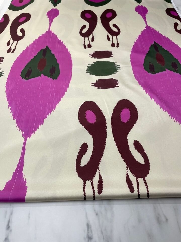 Urla Desen Elbiselik Gömleklik Tivil Saten Kumaş