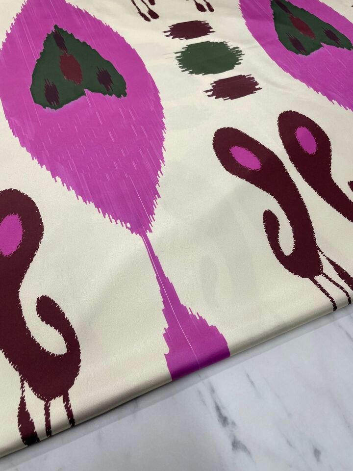 Urla Desen Elbiselik Gömleklik Tivil Saten Kumaş