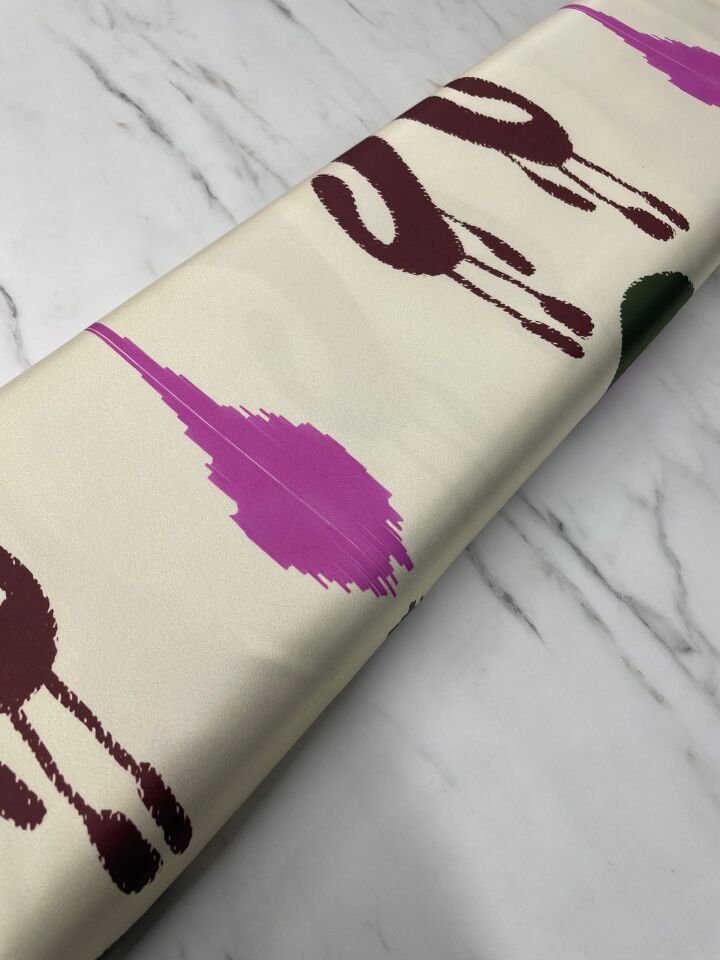 Urla Desen Elbiselik Gömleklik Tivil Saten Kumaş