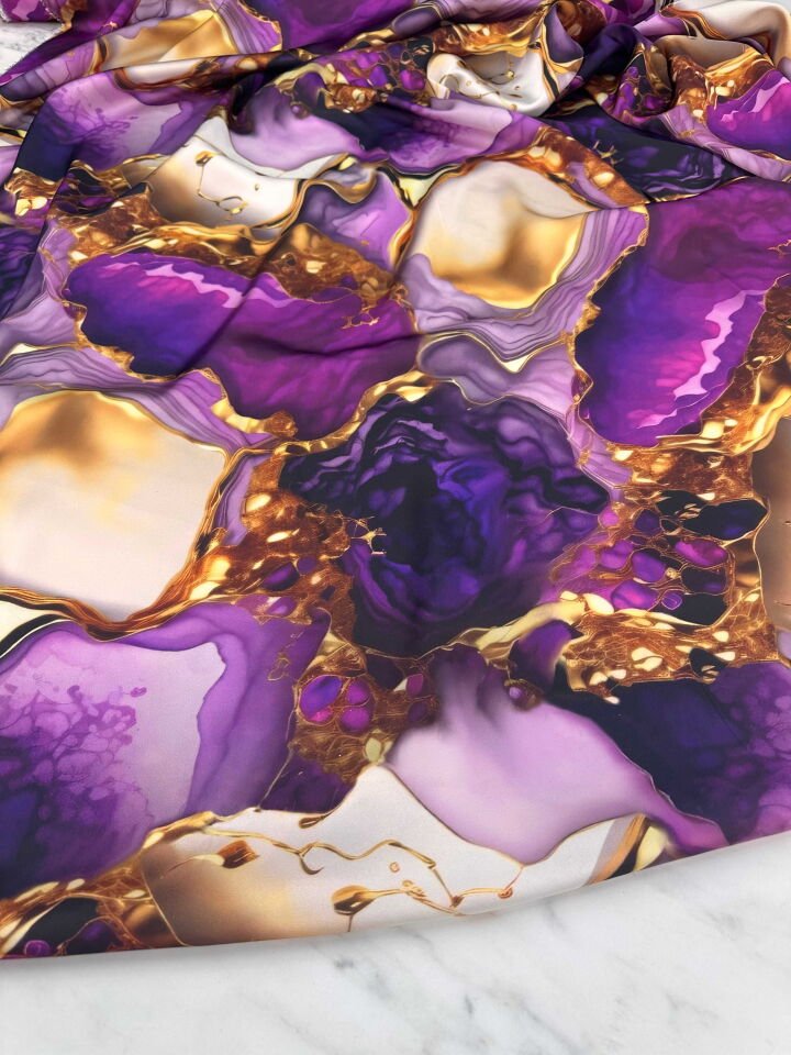 Yüz Desen Elbiselik Gömleklik Tivil Saten Kumaş