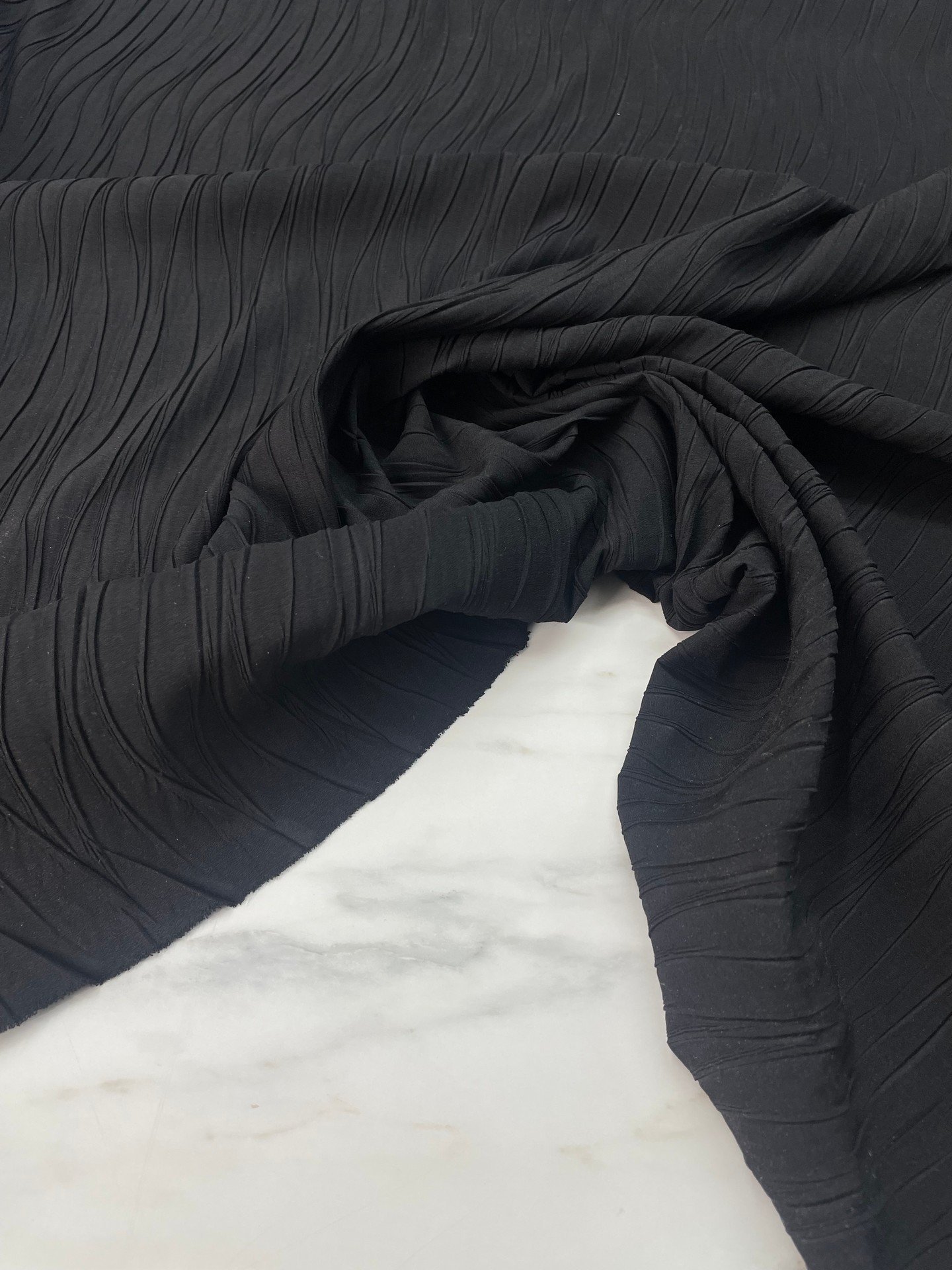 Siyah Ebiselik Eteklik Pilise Şifon Kumaş