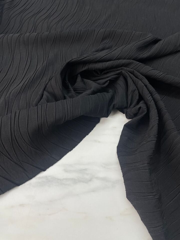 Siyah Ebiselik Eteklik Pilise Şifon Kumaş
