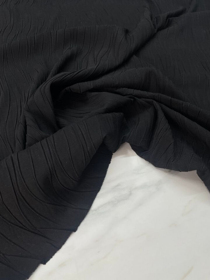 Siyah Ebiselik Eteklik Pilise Şifon Kumaş