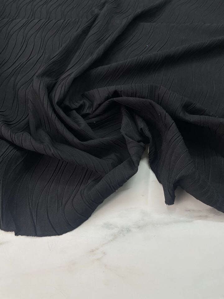 Siyah Ebiselik Eteklik Pilise Şifon Kumaş