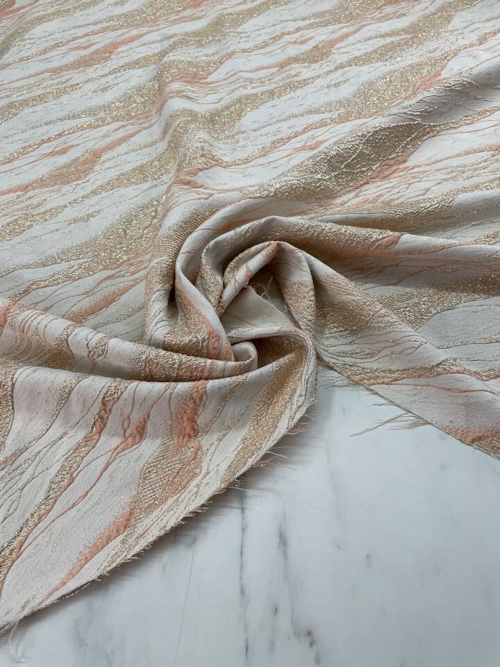 Mermer Desen Elbiselik Brokar Kumaş