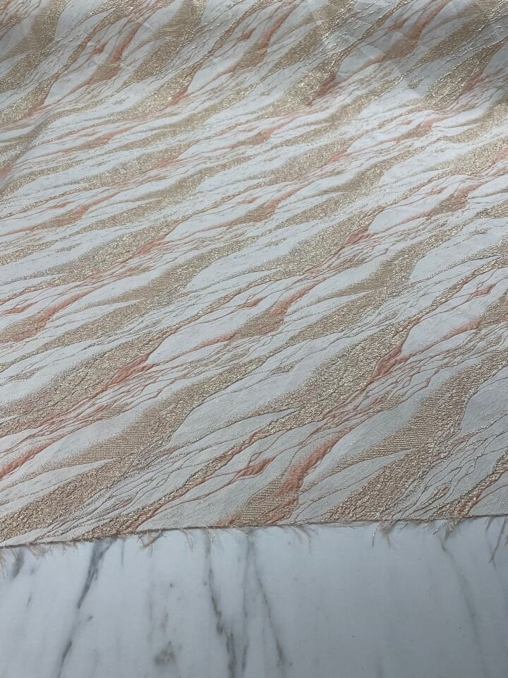 Mermer Desen Elbiselik Brokar Kumaş