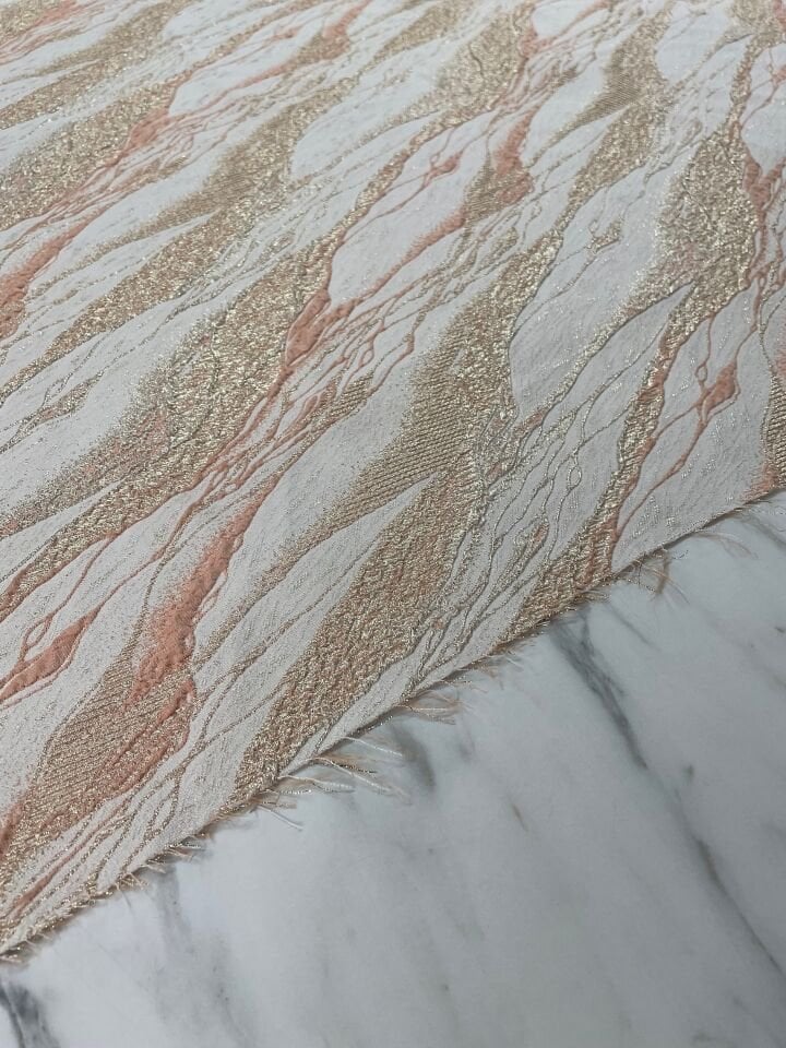 Mermer Desen Elbiselik Brokar Kumaş