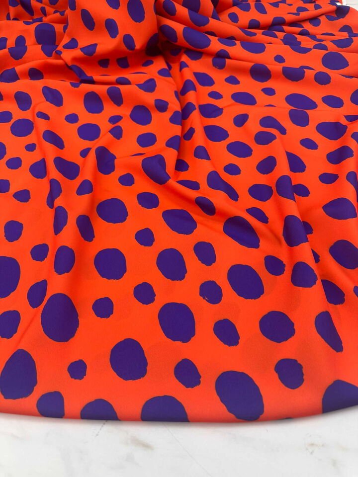 Desenli Krep Kumaş Yumuşak Dökümlü Kırışmaz