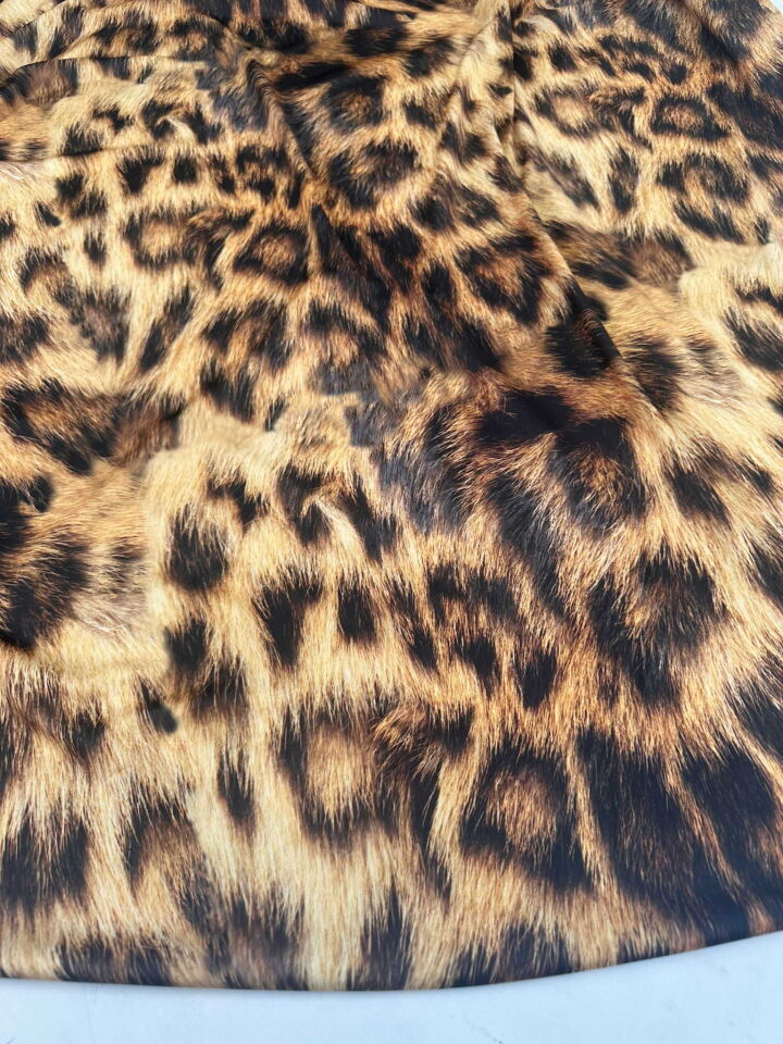 Leopar Desen En Boy Likralı İpek Jarse Yumuşak Dökümlü