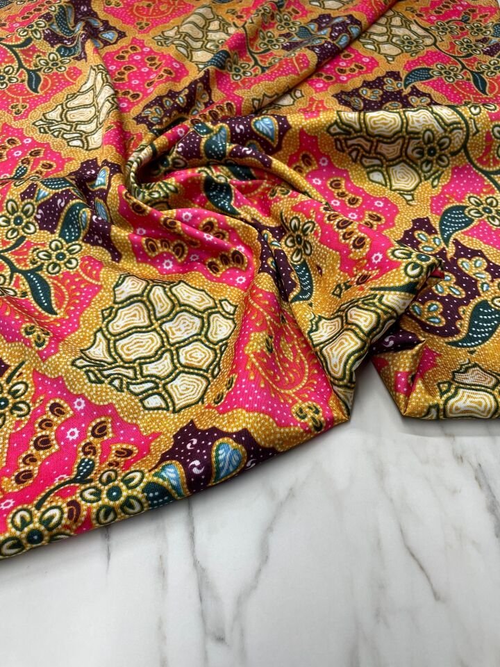 Özbek Desen Elbiselik Gömleklik Tivil Saten Kumaş