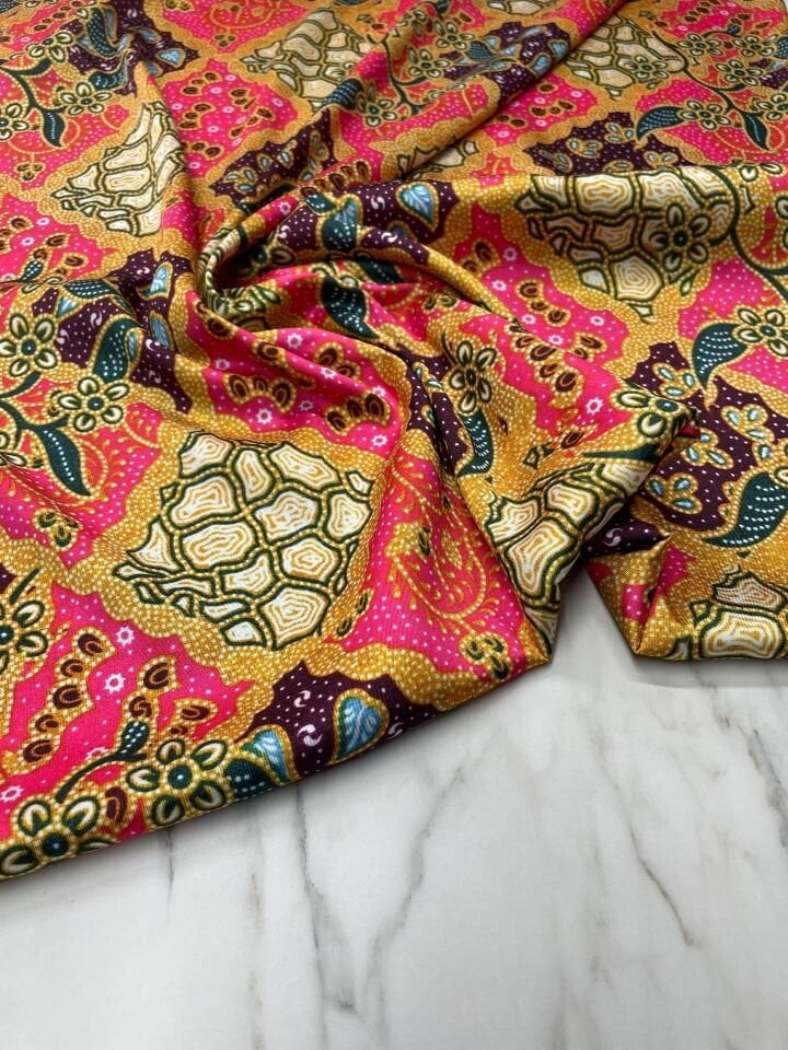 Özbek Desen Elbiselik Gömleklik Tivil Saten Kumaş