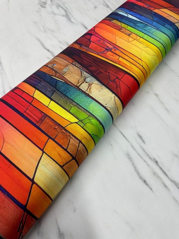 Renkli Desen Elbiselik Gömleklik Tivil Saten Kumaş