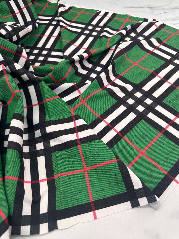 Ekose Desen Likralı Dabıl Yumuşak Dökümlü