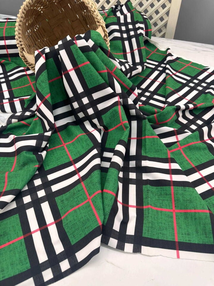 Ekose Desen Likralı Dabıl Yumuşak Dökümlü