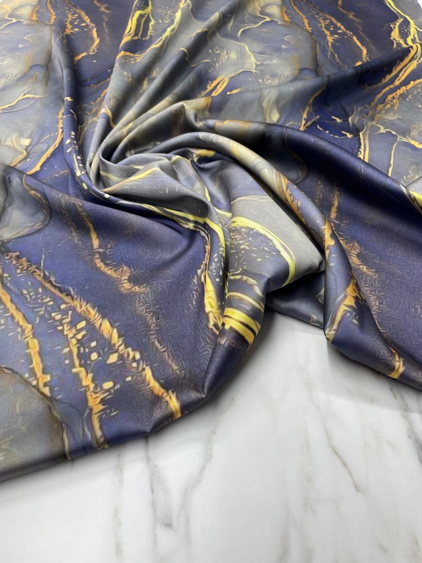 Mermer Desen Elbiselik Gömleklik Tivil Saten Kumaş