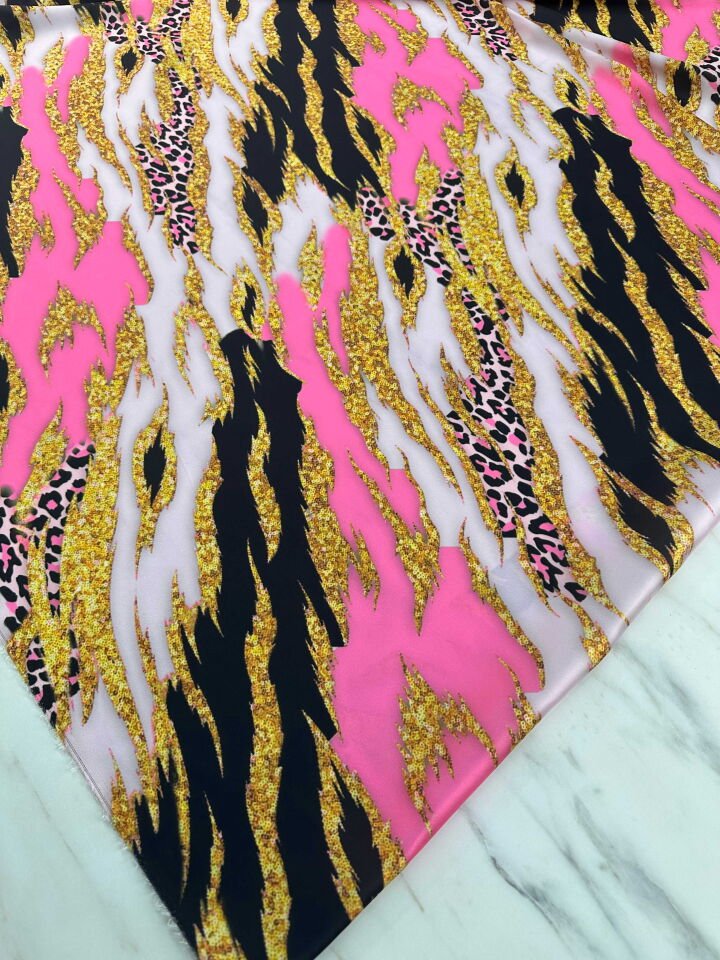 Desenli İpek Saten Elbise Etek Gömlek Şalvar