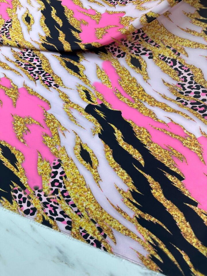 Desenli İpek Saten Elbise Etek Gömlek Şalvar