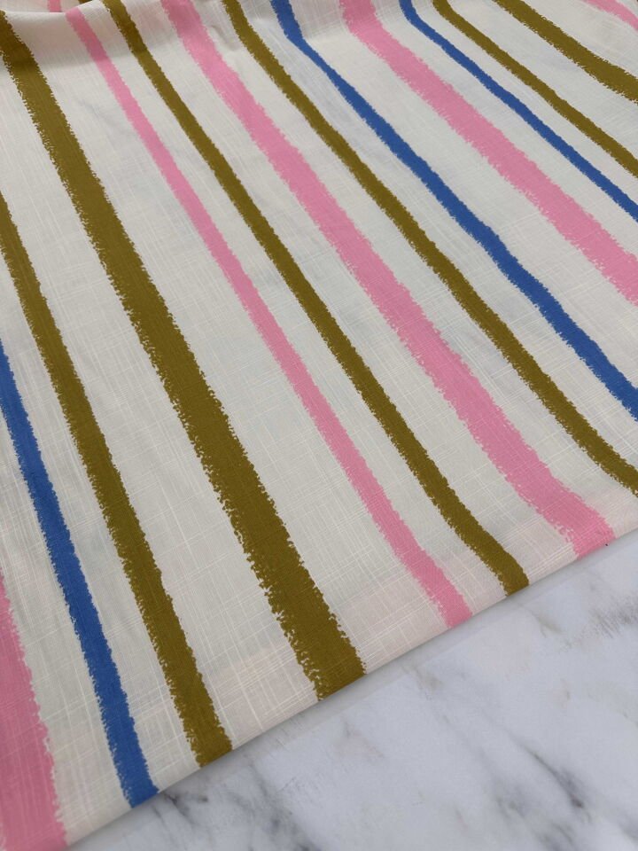 Boyuna Çizgili Keten Tunik Elbise Gömlek Pantolon