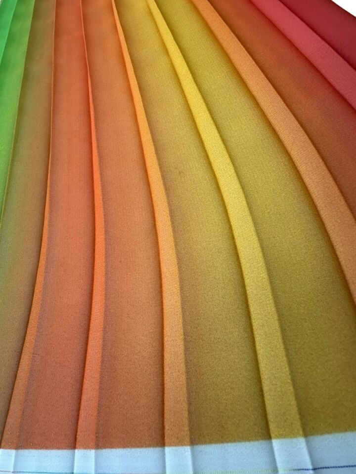 Renkli Desen Ebiselik Eteklik Pilise Şifon Kumaş