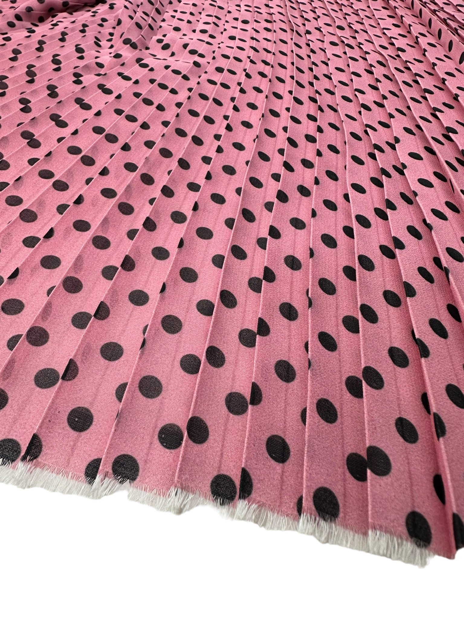 Pembe Puantiye Desen Ebiselik Eteklik Pilise Şifon Kumaş