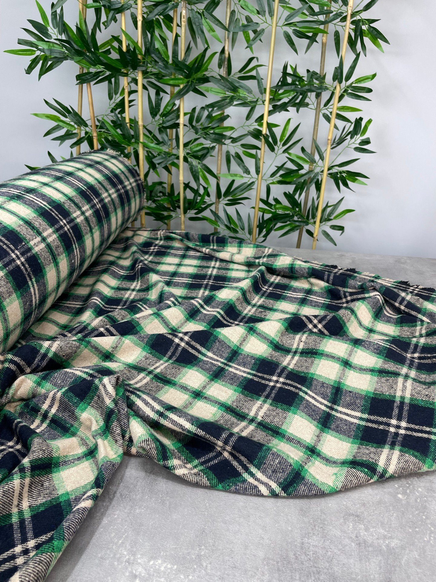 Yeşil Ekose Oduncu Desen Elbiselik Gömleklik Kumaş