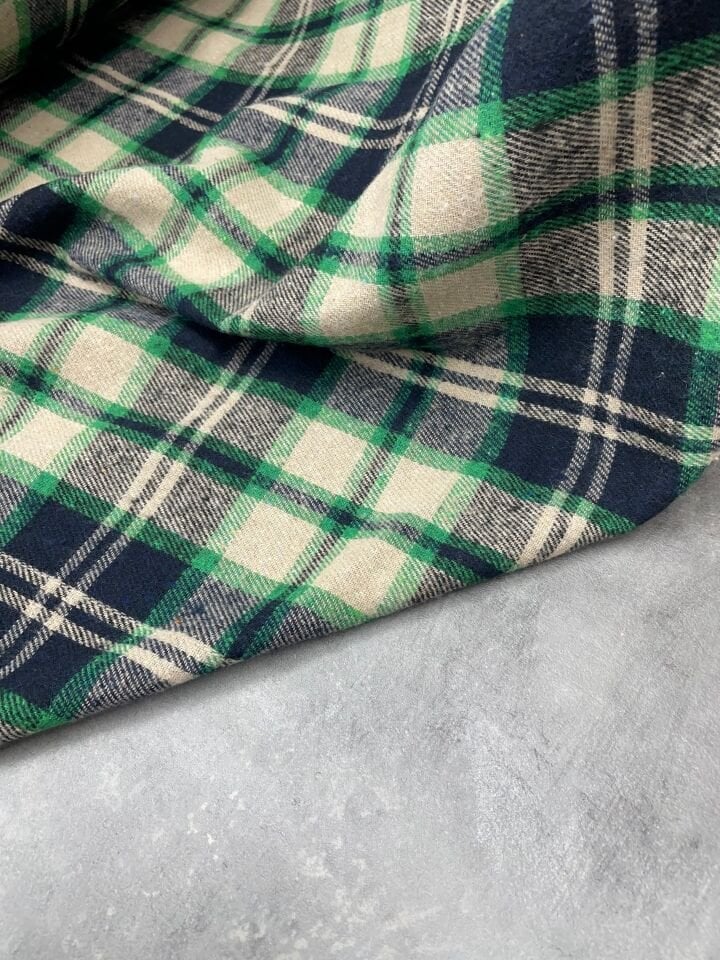 Yeşil Ekose Oduncu Desen Elbiselik Gömleklik Kumaş