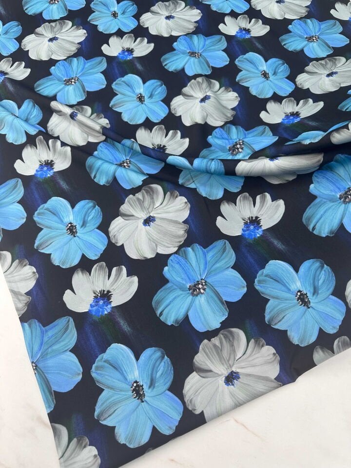 Desenli Krep Kumaş Elbise Etek Gömlek Şalvar