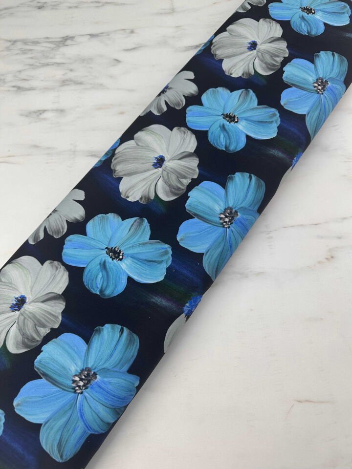 Desenli Krep Kumaş Elbise Etek Gömlek Şalvar