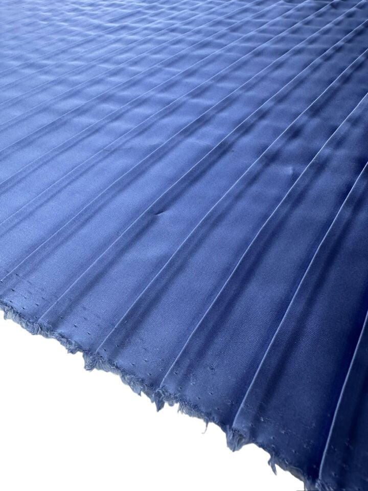 Mavi Ebiselik Eteklik Pilise Şifon Kumaş