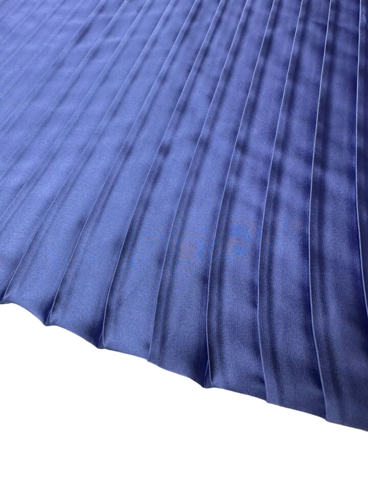 Mavi Ebiselik Eteklik Pilise Şifon Kumaş