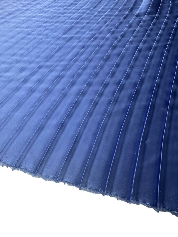 Mavi Ebiselik Eteklik Pilise Şifon Kumaş