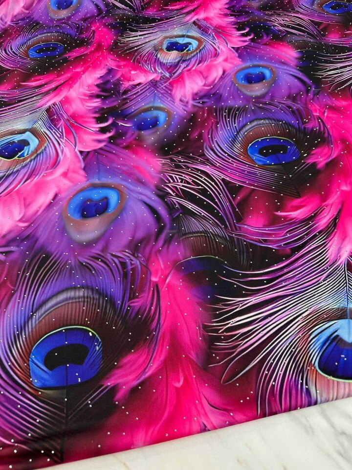 Taş İşleme Fantazi Tavus Kuşu Desen Likralı Jarse