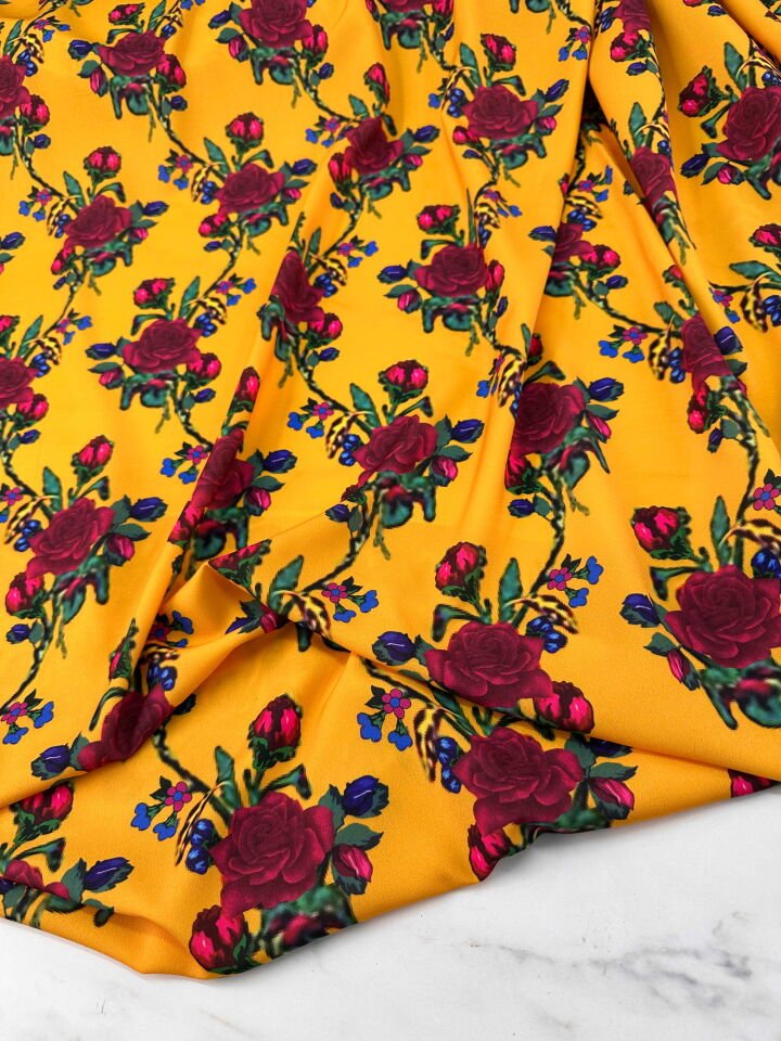 Desenli Krep Kumaş Elbise Etek Gömlek Şalvar