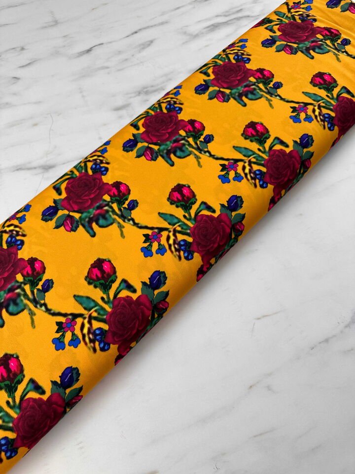 Desenli Krep Kumaş Elbise Etek Gömlek Şalvar