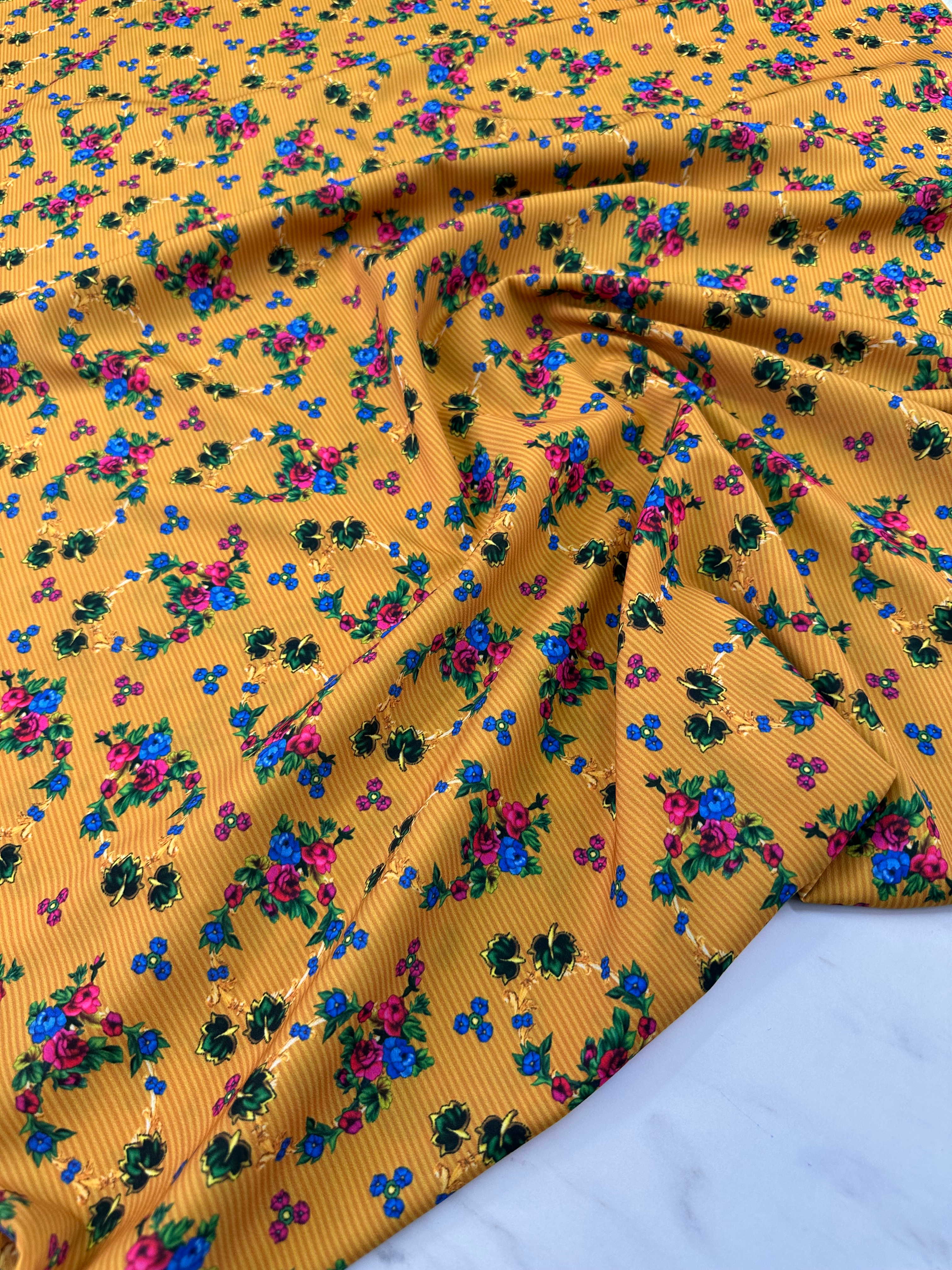 Desenli Krep Kumaş Elbise Etek Gömlek Şalvar