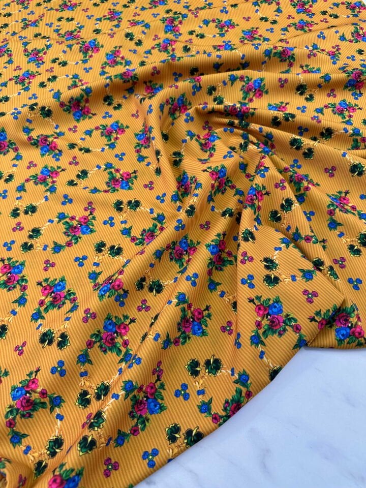 Desenli Krep Kumaş Elbise Etek Gömlek Şalvar