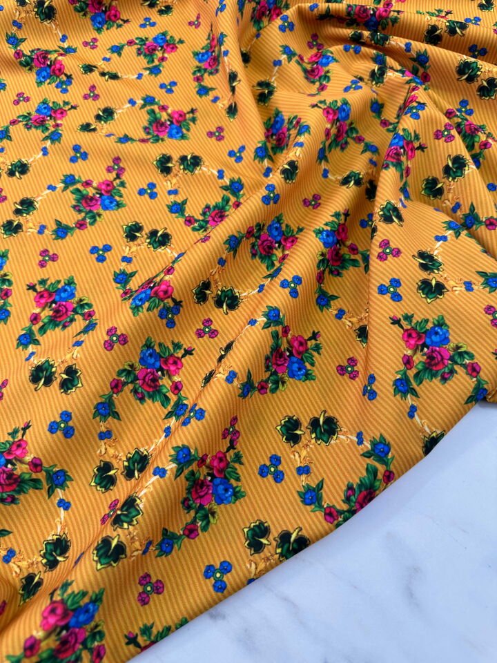 Desenli Krep Kumaş Elbise Etek Gömlek Şalvar