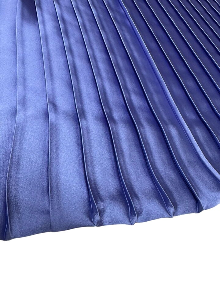 Mavi Ebiselik Eteklik Pilise Şifon Kumaş