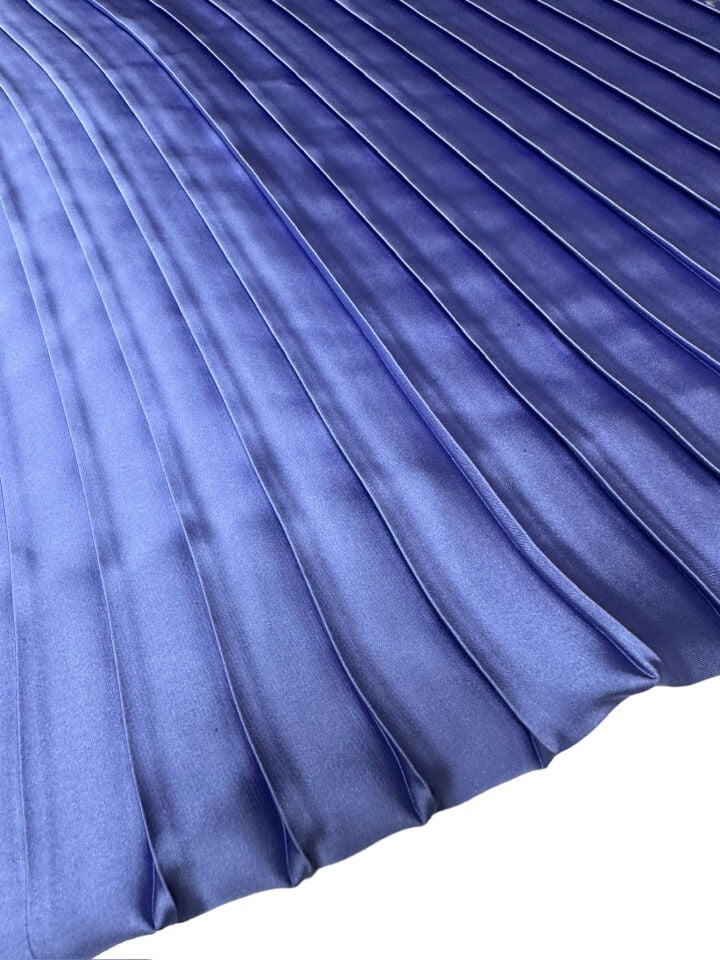 Mavi Ebiselik Eteklik Pilise Şifon Kumaş