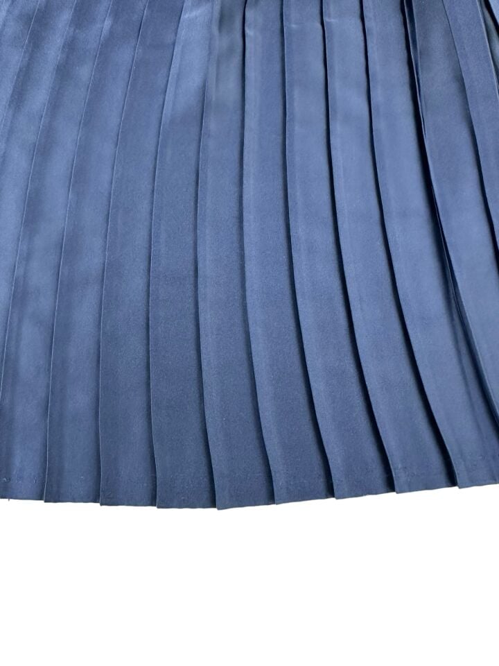 Mavi Ebiselik Eteklik Pilise Şifon Kumaş