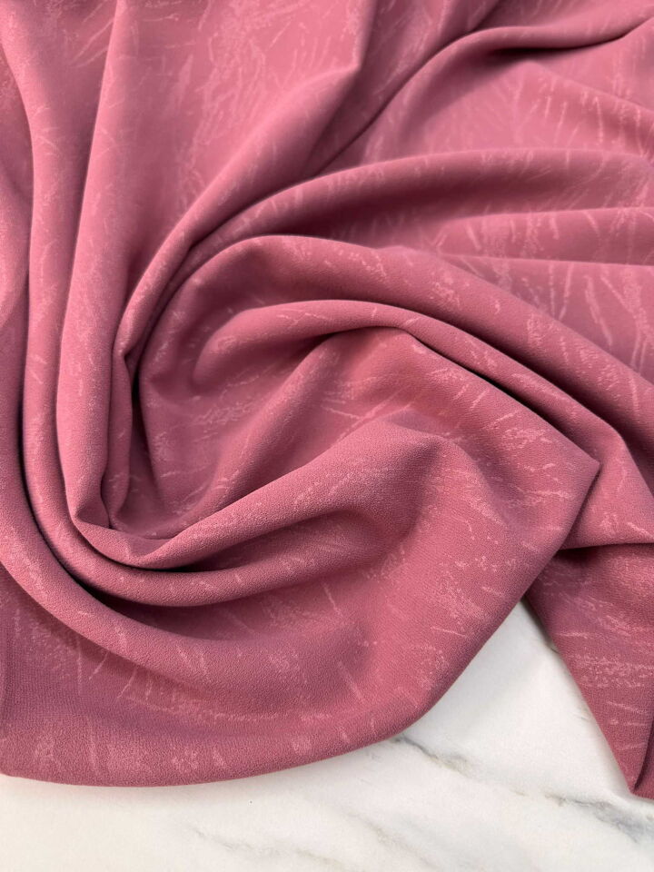 Fantazi Ürün Gül Kurusu Yakma Rubi Krep Kumaş Dökümlü Yumuşak