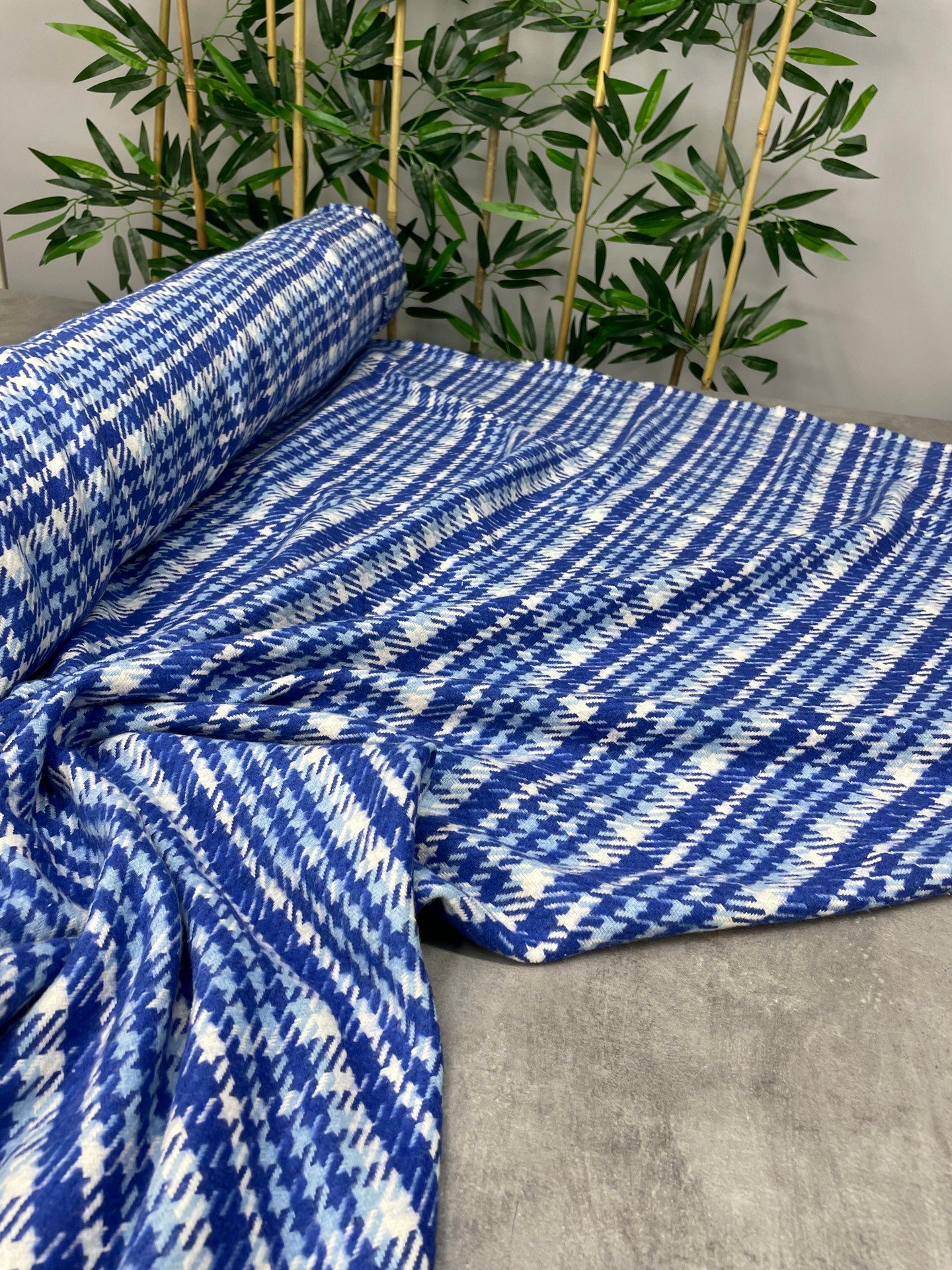 Mavi Ekose Oduncu Desen Elbiselik Gömleklik Kumaş