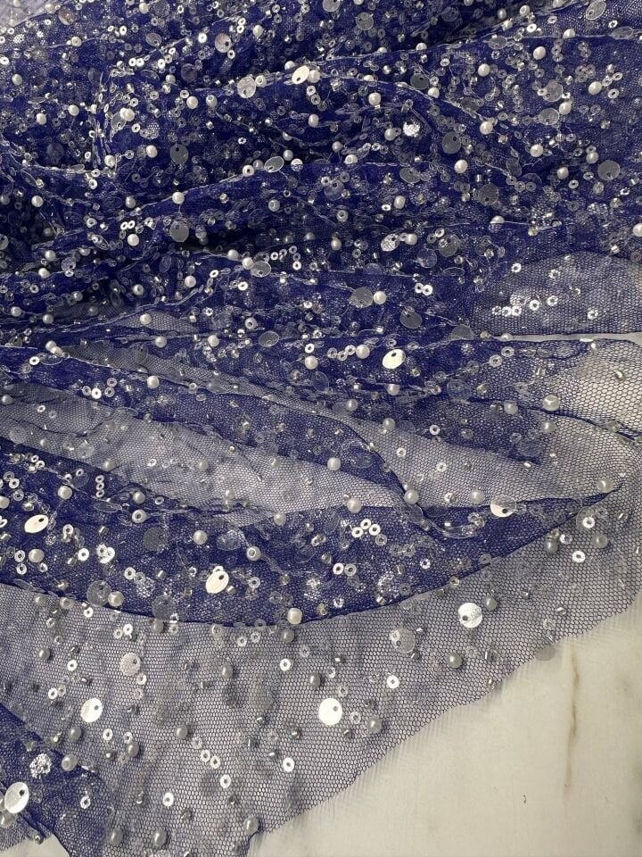 Mor Renk Pul Boncuk İşlem Abiyelik Tül