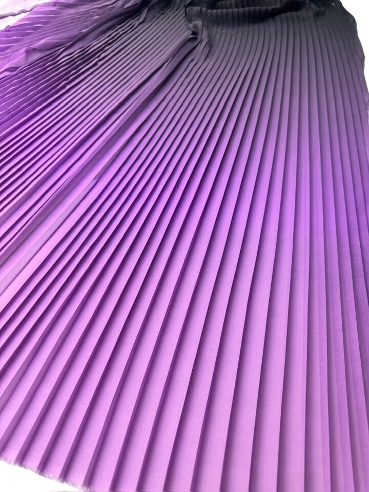 Mor Siyah Degrede Desen Ebiselik Eteklik Pilise Şifon Kumaş