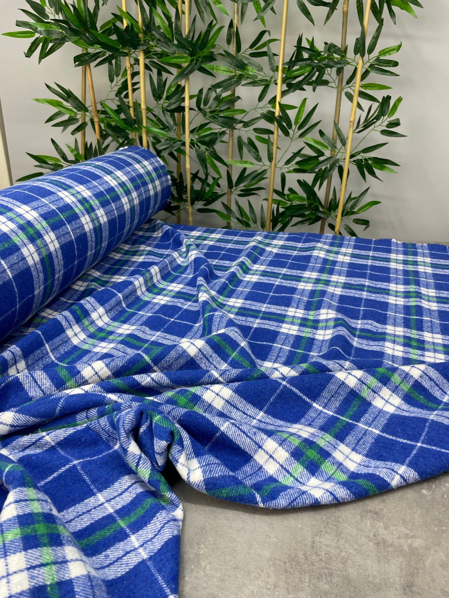 Mavi Ekose Oduncu Desen Elbiselik Gömleklik Kumaş